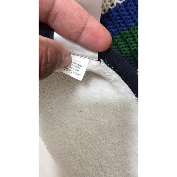 Pendleton Sherpa Lined Baby Blanket Rainbow Stripes Size 30 x40 - Picture 6 of 6